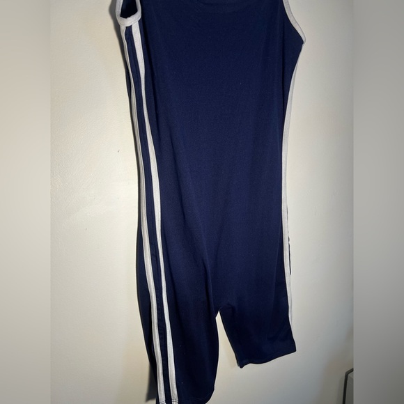 Navy Blue Jumpsuit with White Trim - Picture 2 of 3